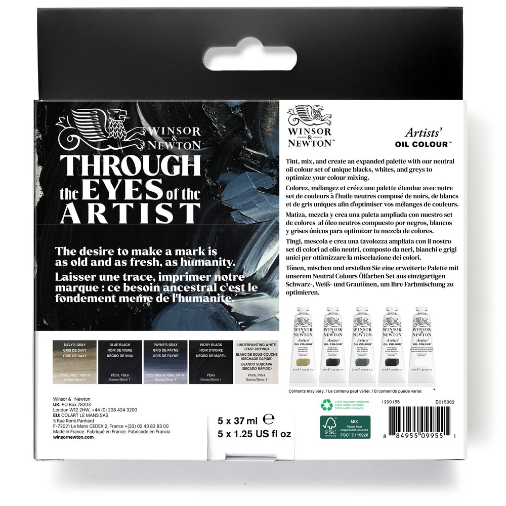 Winsor & Newton Artists Oil Colour Greyscale Set x5 ROW