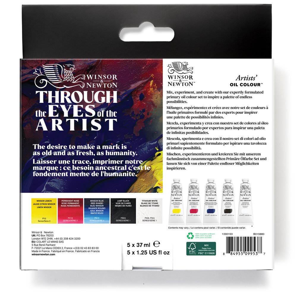 Winsor & Newton Artists Oil Colour Primary Set x5 ROW