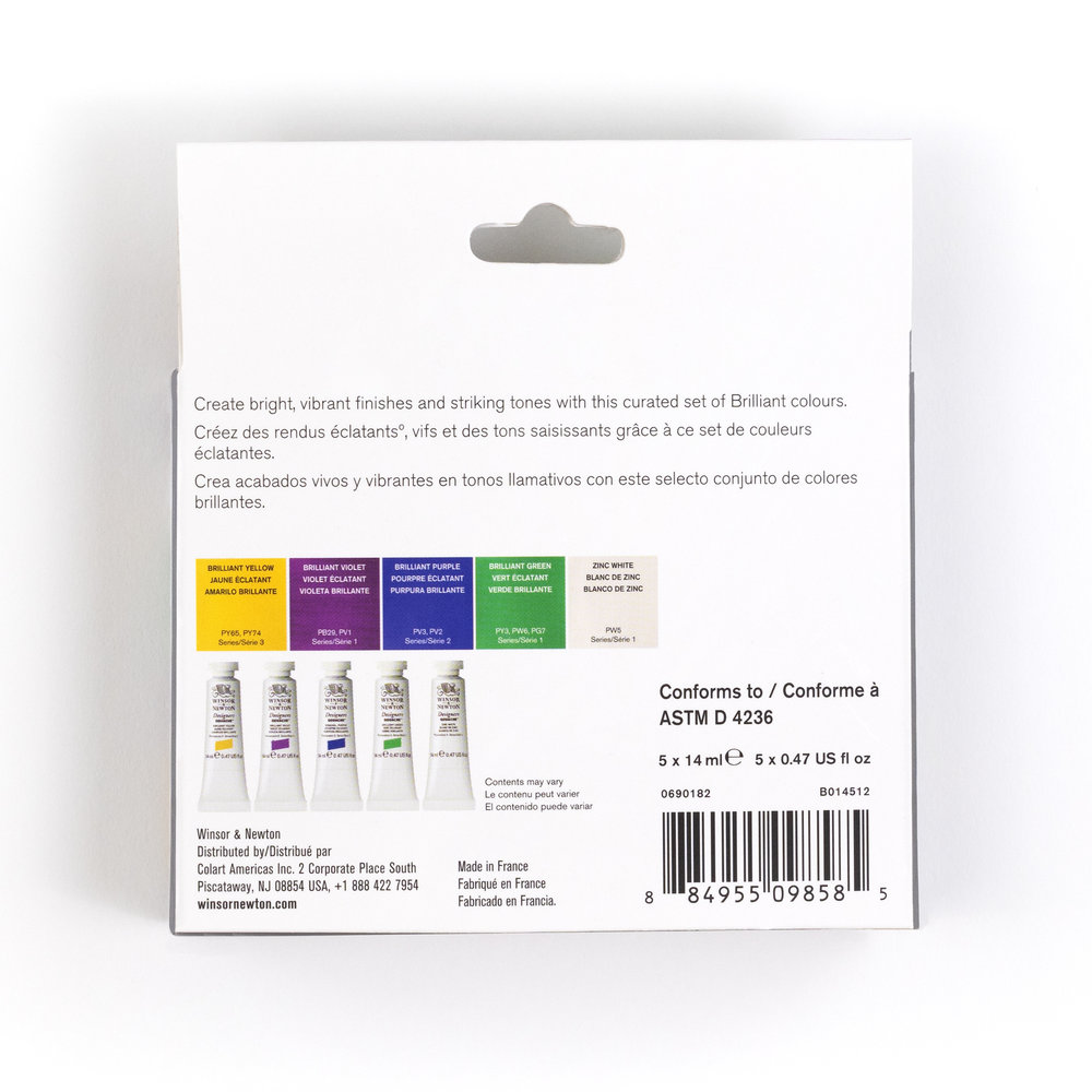 Winsor & Newton Designers Gouache Brilliant Set 5x14ml Tubes