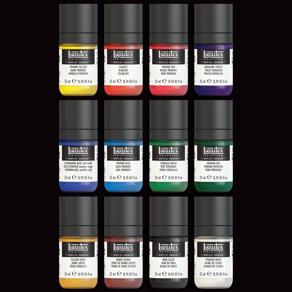 Liquitex Professional Acrylic Gouache 12X22ml Set - Essentials
