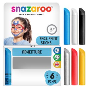 Snazaroo Adventure Face Paint Sticks - Set of 6 - Western Europe