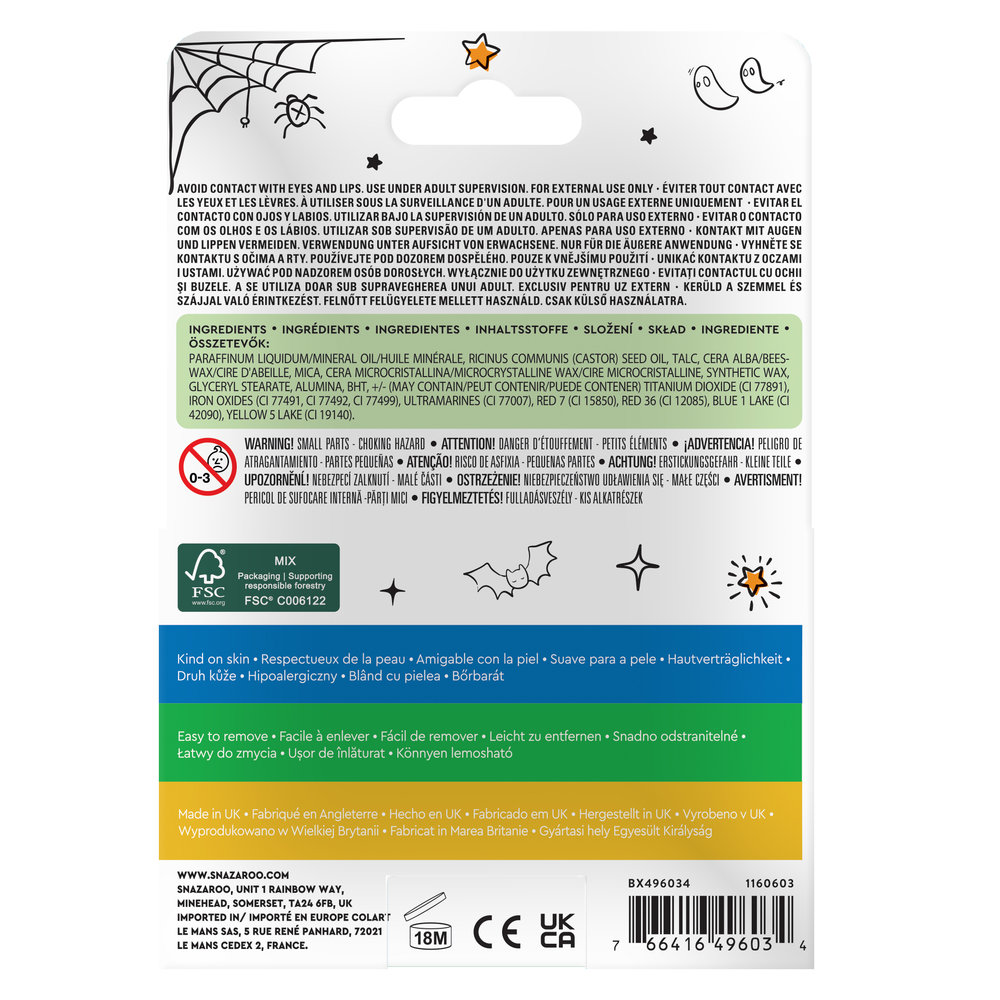 Snazaroo Halloween Face Paint Sticks - Set of 6 - Western Europe