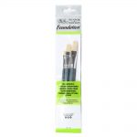 Winsor & Newton Foundation Oil Brush - Short Handle -3 Pack