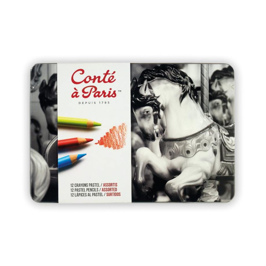 Conté à Paris Pastel pencil assorted set x 12 metal tin