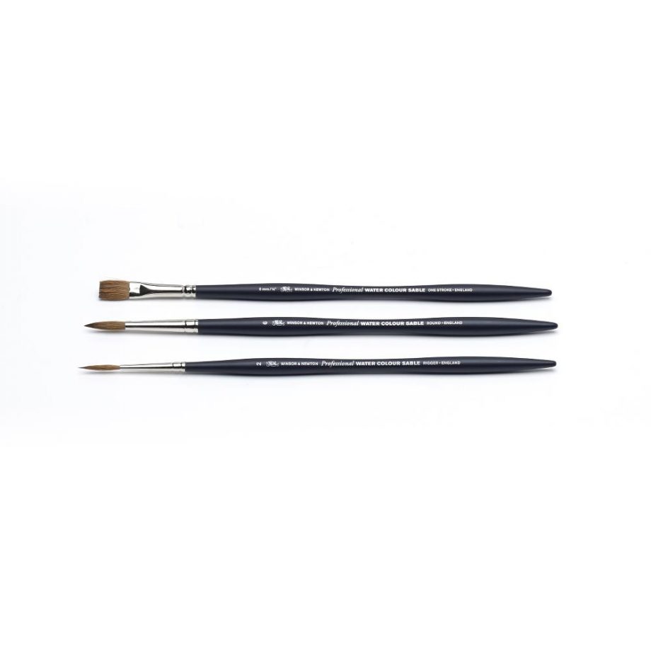 Winsor & Newton Artists' Watercolour Sable Brush Short Handle 3 Pack
