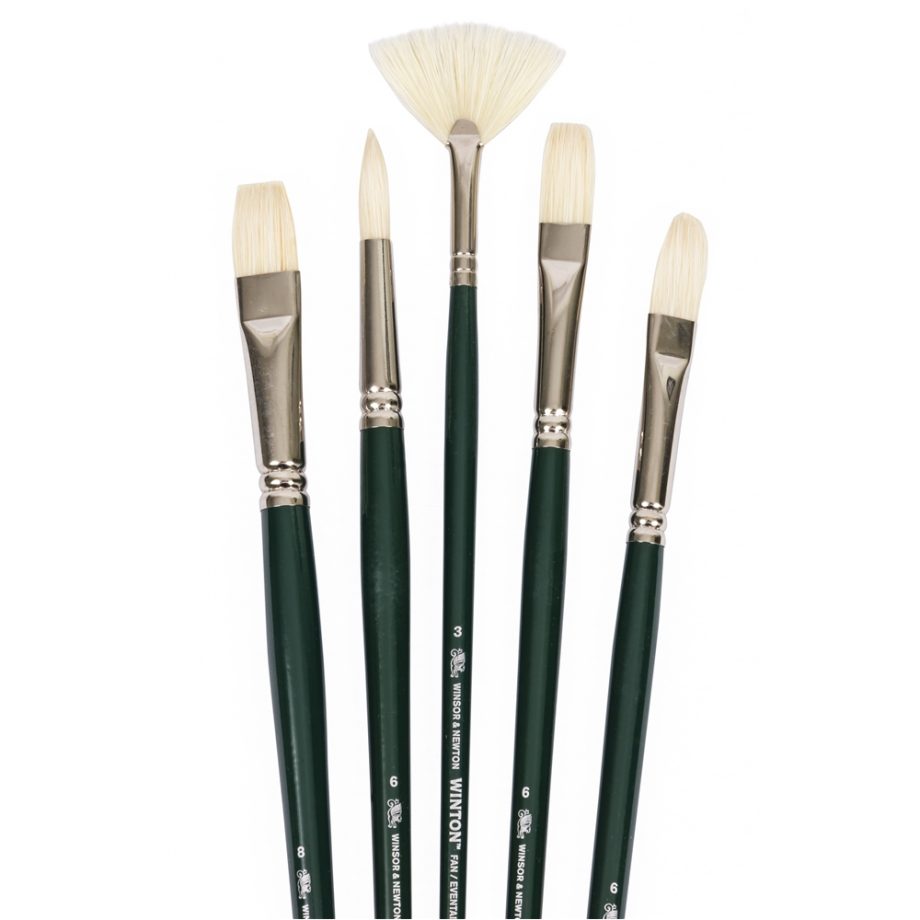 Winsor & Newton Winton Hog Brush Long Handle 5 Pack