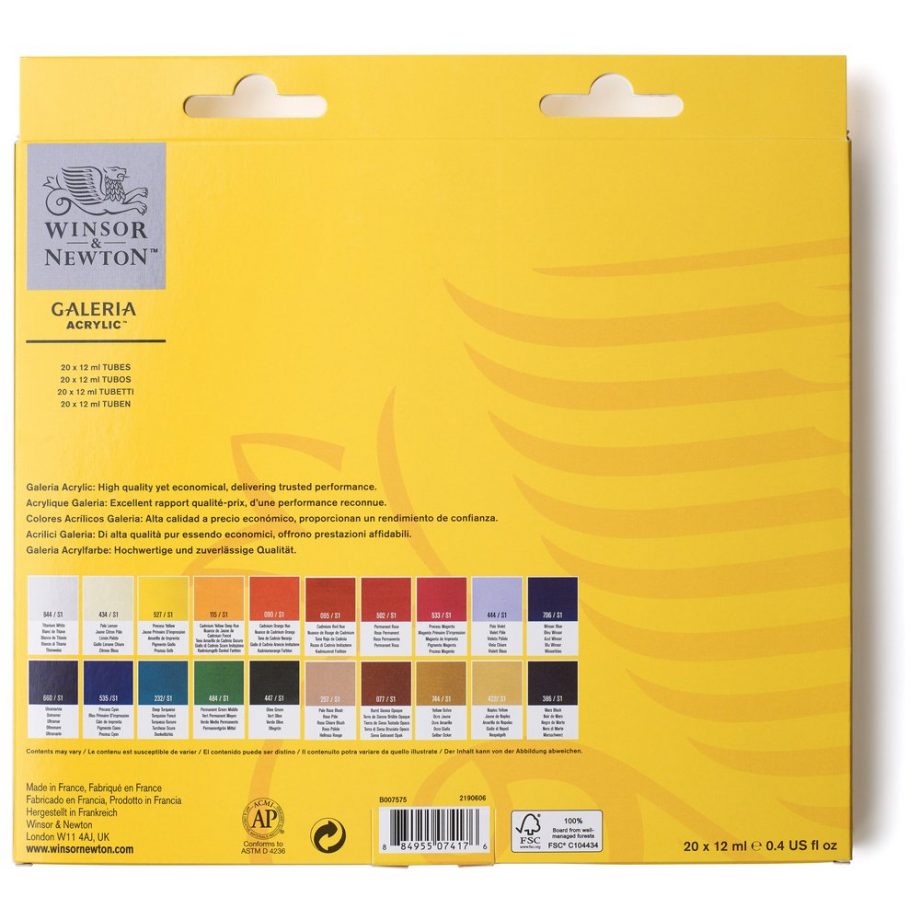 Winsor & Newton Galeria Acrylic Set 20x12ml