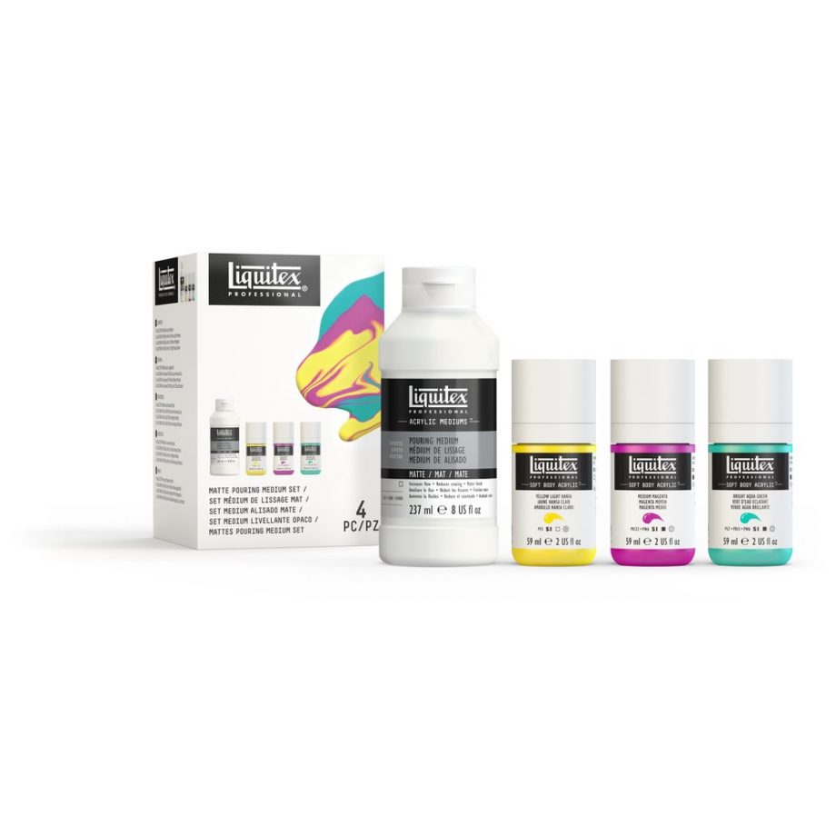 Liquitex Acrylic Additive Matte Pouring Medium + Soft Body Set