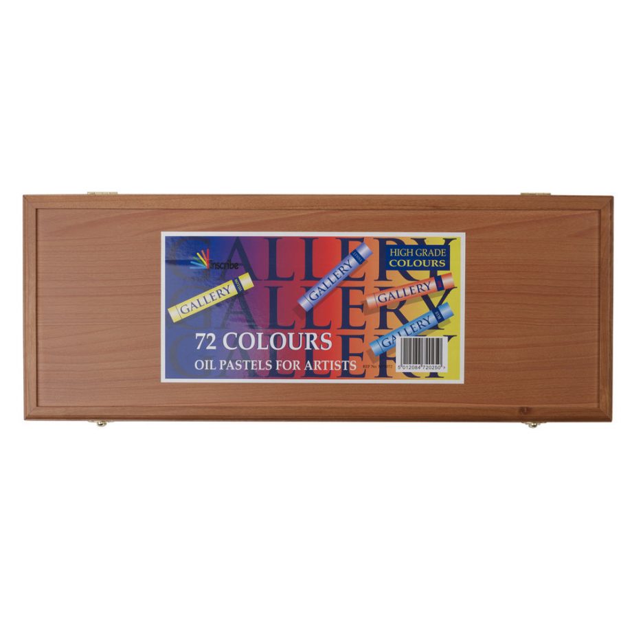 Inscribe Set of 72 Assorted Oil Pastels - Wodden Box