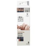 Winsor & Newton Studio Collection Sketching Pencil x5 With Eraser Blister Set