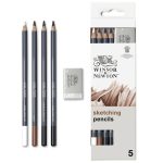 Winsor & Newton Studio Collection Sketching Pencil x5 With Eraser Blister Set