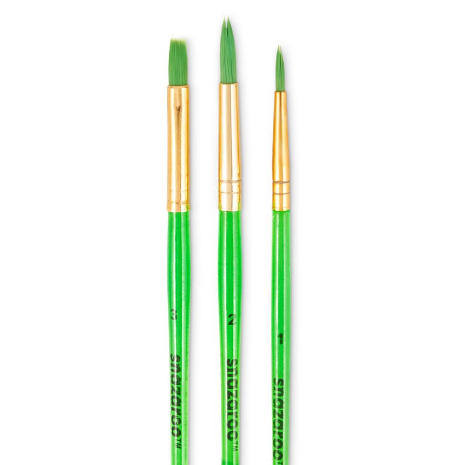 Snazaroo Green Starter Brushes - Set of 3 - Universal