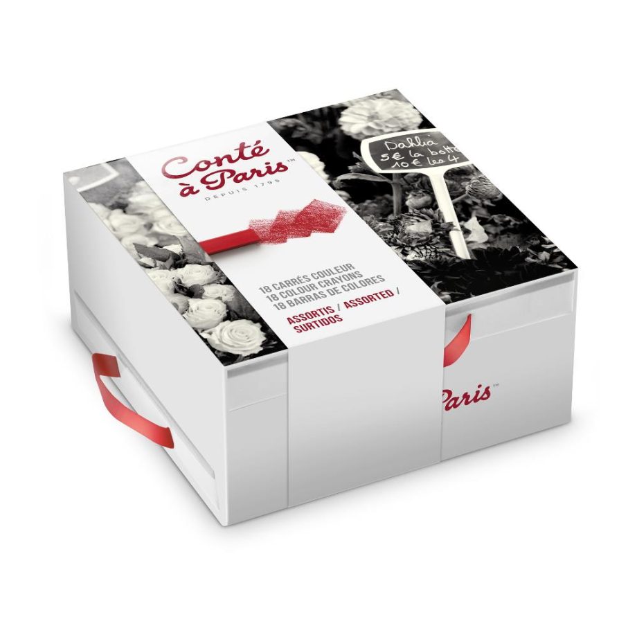 Conté à Paris Carrés 3 draw Box - set of 18