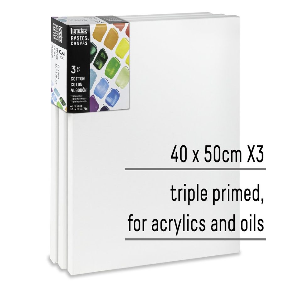 Liquitex Basics Set of 3 Cotton Canvas 40x50cm