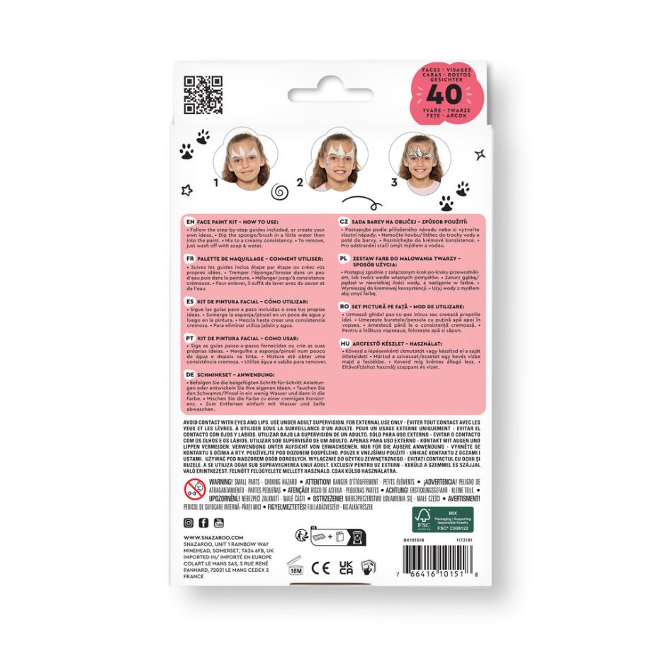 Snazaroo Unicorn/Butterfly Face Paint Kit UK