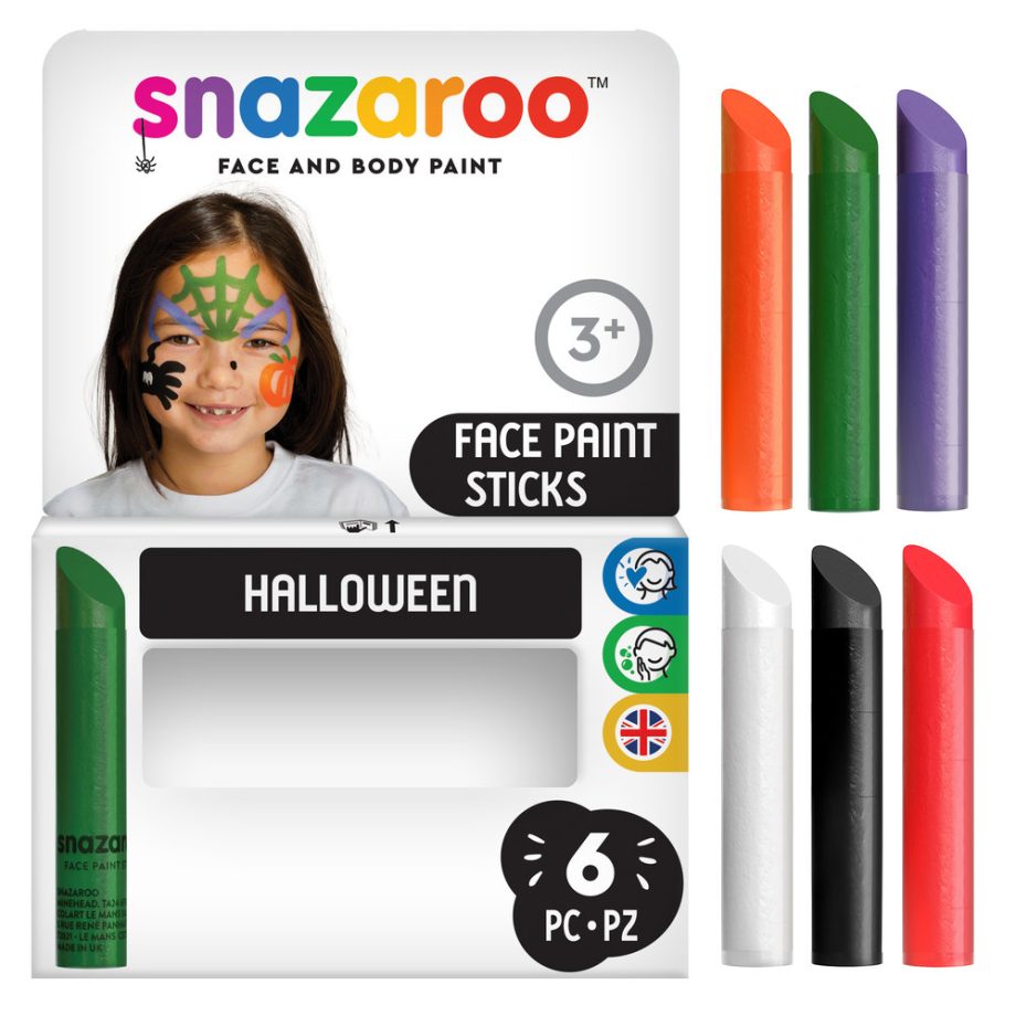 Snazaroo Halloween Face Paint Sticks - Set of 6  - Western Europe