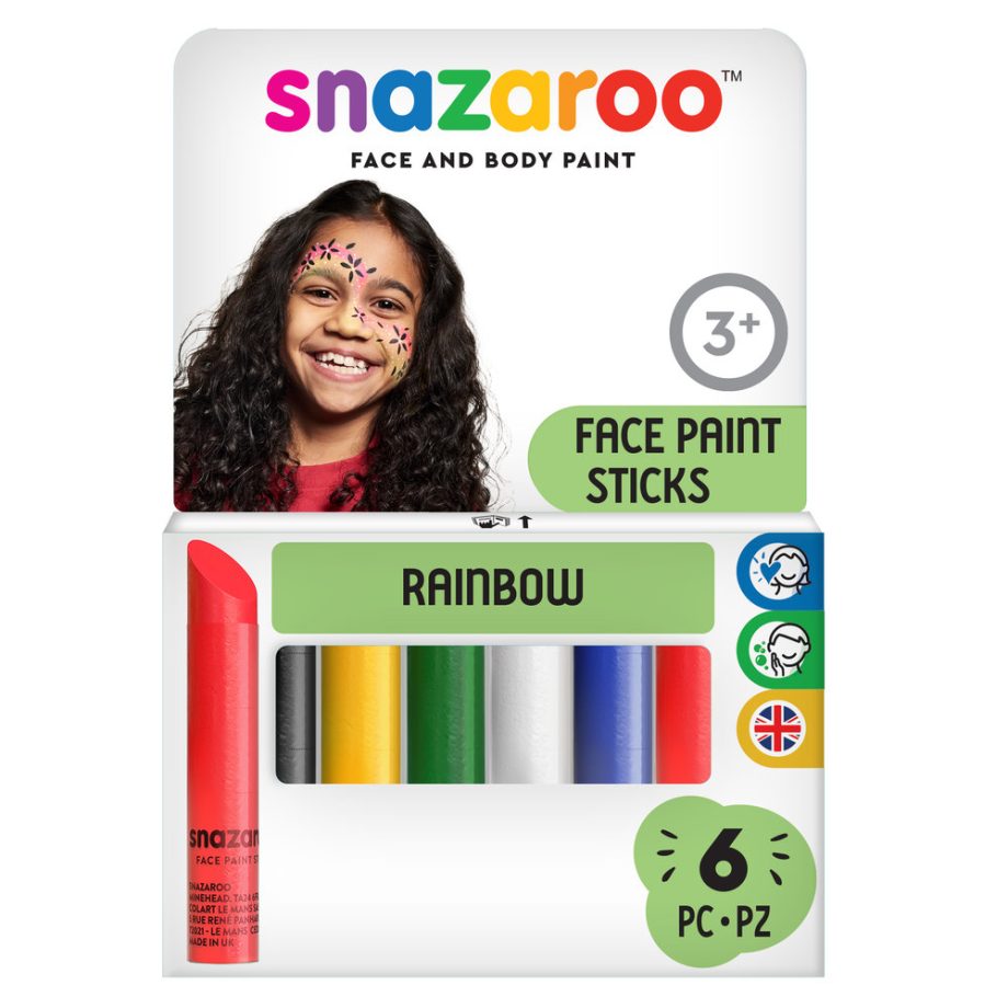 Snazaroo Rainbow Face Paint Sticks - Set of 6  - Western Europe