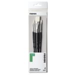 reeves Synthetic Acrylic Brush Short Handle x4 Set