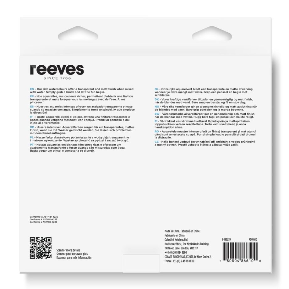 reeves Watercolour 18x12ml Set