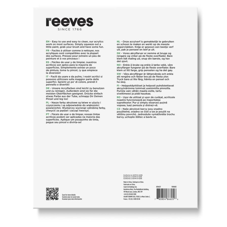 reeves Acrylic Colour 10x75ml Set