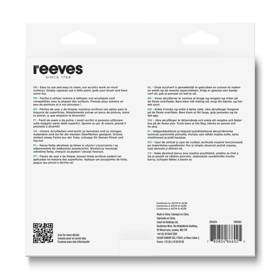 reeves Acrylic Colour 18x12ml Set