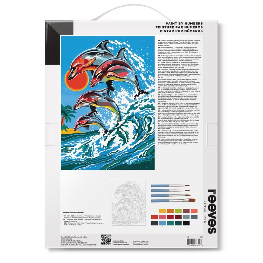 reeves Paint By Numbers 12x16 Inch Dolphins