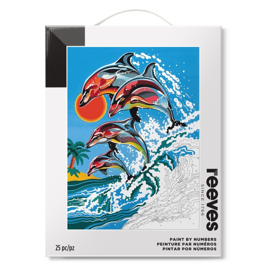 reeves Paint By Numbers 12x16 Inch Dolphins