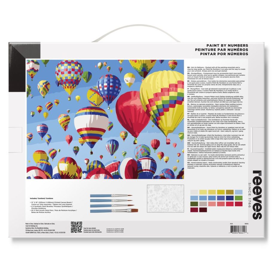 reeves Paint By Numbers 12x16 Inch Balloons