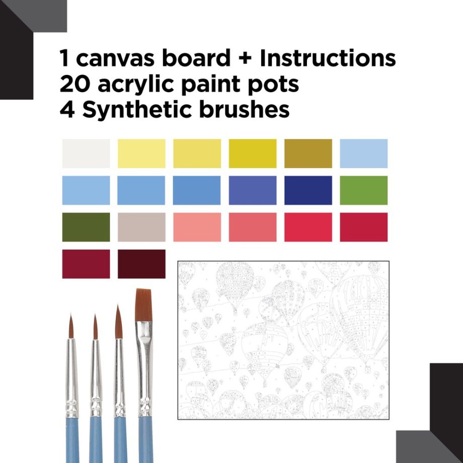 reeves Paint By Numbers 12x16 Inch Balloons