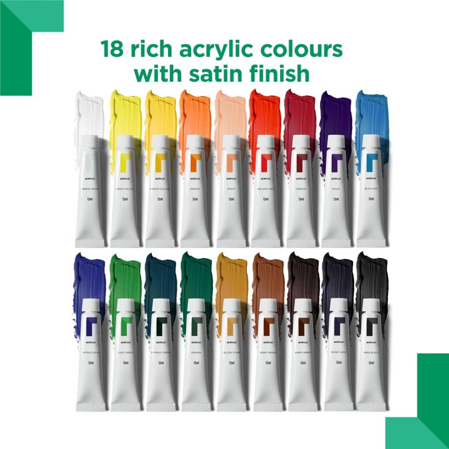 reeves Acrylic Colour 18x12ml Set