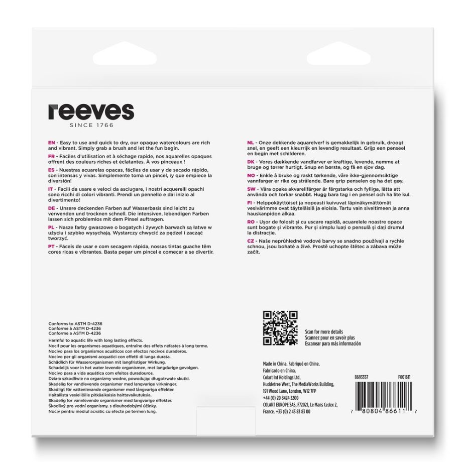 reeves Gouache 18x12ml Set