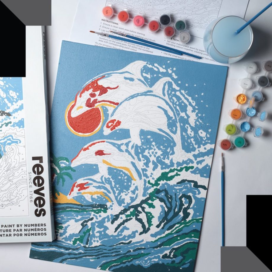 reeves Paint By Numbers 12x16 Inch Dolphins