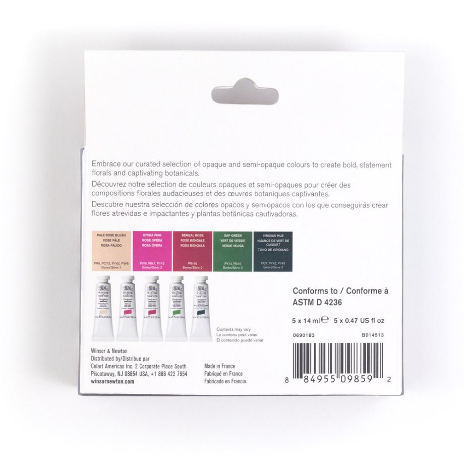 Winsor & Newton Designers Gouache Botanical Set 5x14ml Tubes