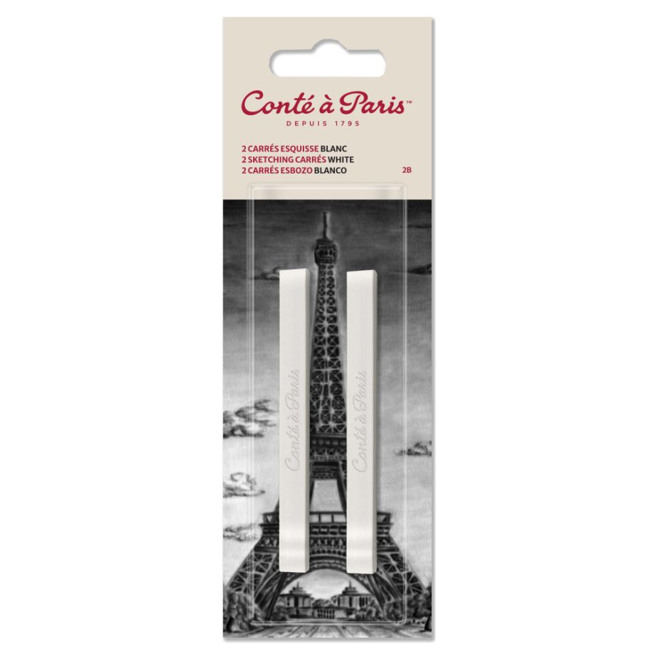 Conté à Paris Sketching carrés x 2 white 2B