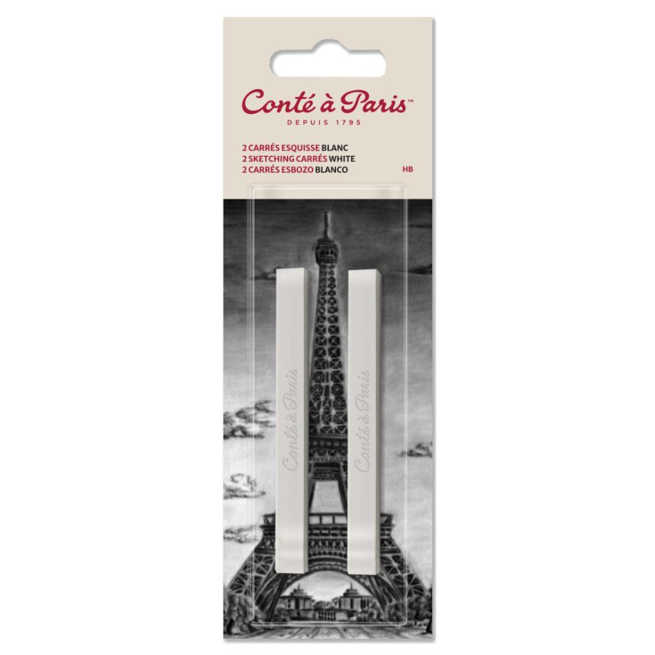 Conté à Paris Sketching carrés x 2 white HB