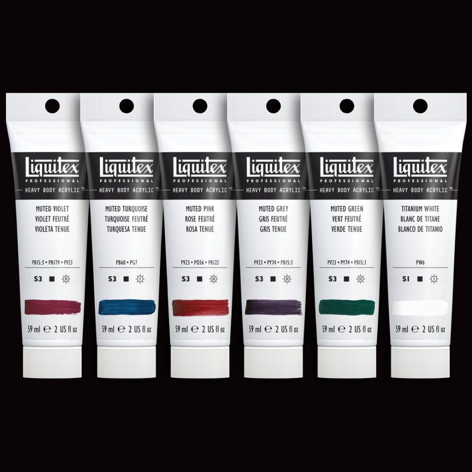 Liquitex Professional Heavy Body Acrylic Set - 6x59ml - Muted Collection + White