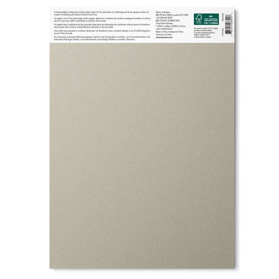 Winsor & Newton Black Mixed Media Pad 200gsm/120lb - A4