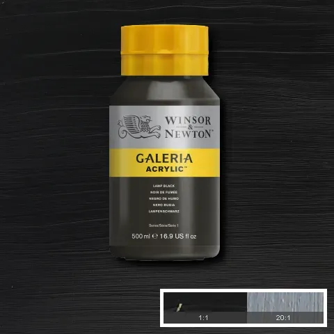 Winsor & Newton Galeria Acrylic Lamp Black 500ml
