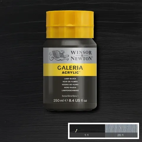 Winsor & Newton Galeria Acrylic Lamp Black 250ml