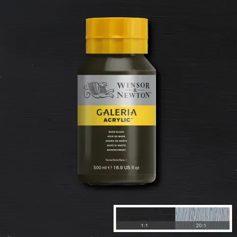 Winsor & Newton Galeria Acrylic Mars Black 500ml