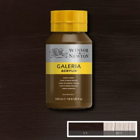 Winsor & Newton Galeria Acrylic Burnt Umber 500ml