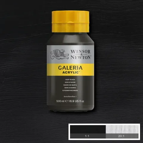 Winsor & Newton Galeria Acrylic Ivory Black 500ml