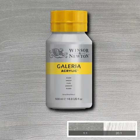 Winsor & Newton Galeria Acrylic Silver 500ml