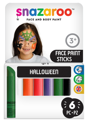 Snazaroo Halloween Face Paint Sticks - Set of 6 - Western Europe