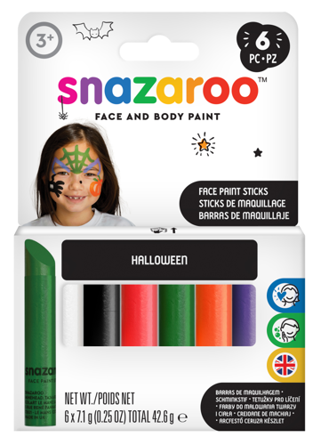 Snazaroo Halloween Face Paint Sticks - Set of 6 - Western Europe