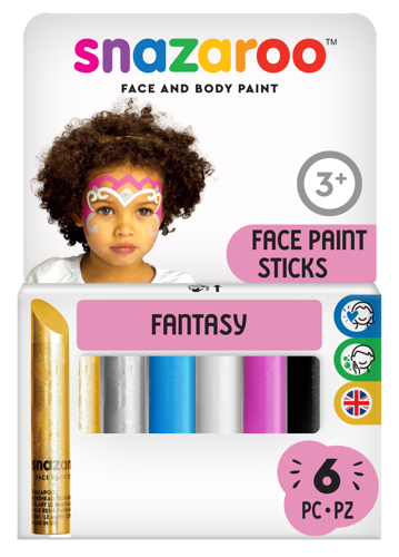 Snazaroo Fantasy Face Paint Sticks - Set of 6 - Western Europe