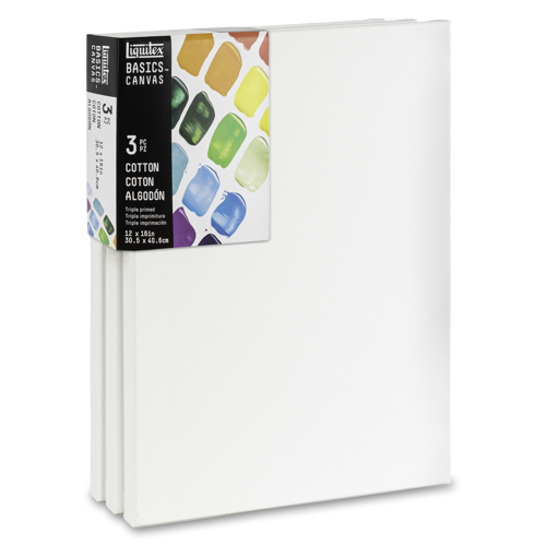 Liquitex Basics Cotton Canvas 12x16" x3