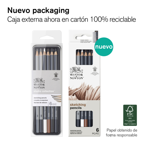 Winsor & Newton Studio Collection Sketching Pencil x6