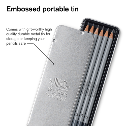Winsor & Newton Studio Collection Graphite Pencil x6
