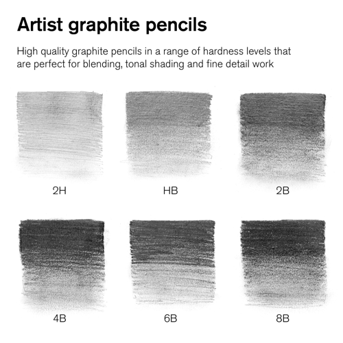 Winsor & Newton Studio Collection Graphite Pencil x6